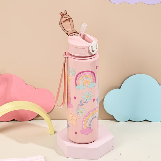 Pastels- Plastic Water Bottle with Straw 750ml | BPA Free