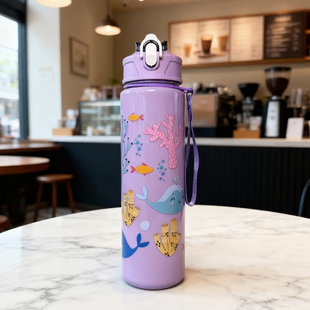 Pastels- Plastic Water Bottle with Straw 750ml | BPA Free