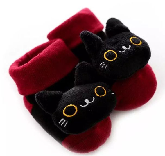 Kids Socks AntiSlip (Black Cat)