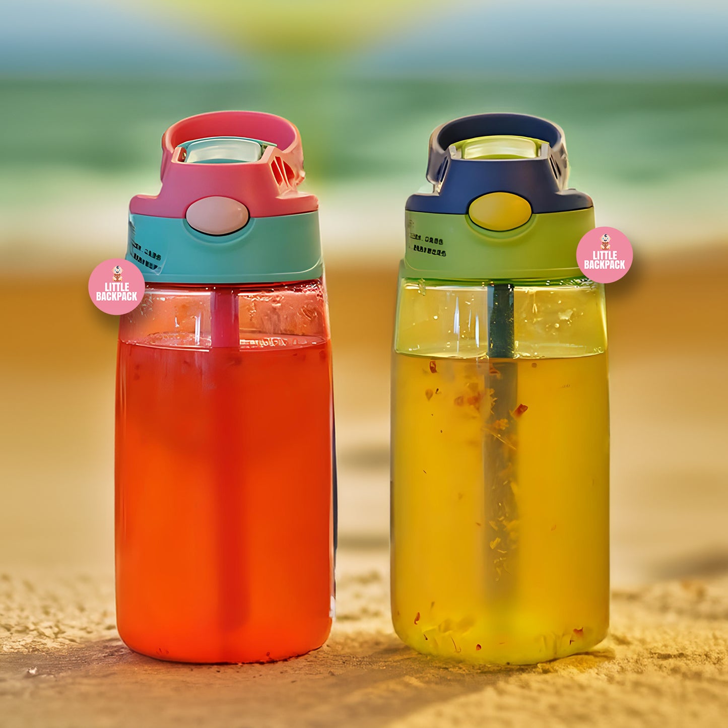 480ml Water Bottle with Silicone Mouth Straw