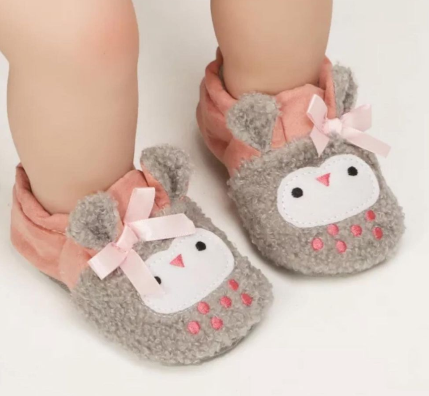 Owl Cozy Fleece Shoes (6-9 months) Size 2