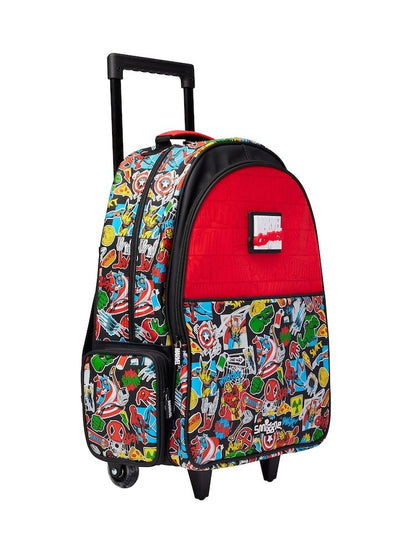 Original Smiggle Marvel Comic Trolley Backpack with Light-Up Wheels – 20 Inch (Grade 1–5)