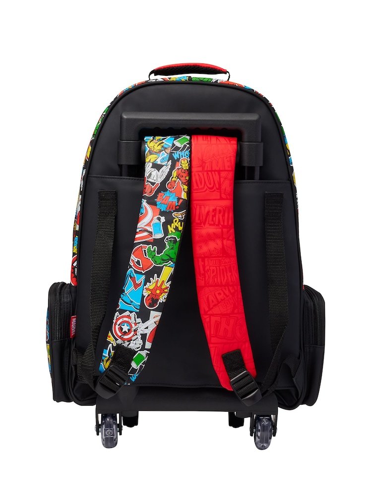 Original Smiggle Marvel Comic Trolley Backpack with Light-Up Wheels – 20 Inch (Grade 1–5)