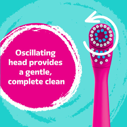 Equate Kids Barbie Oscillating Electric Toothbrush | Extra-Soft Bristles, 2 AAA Batteries Included