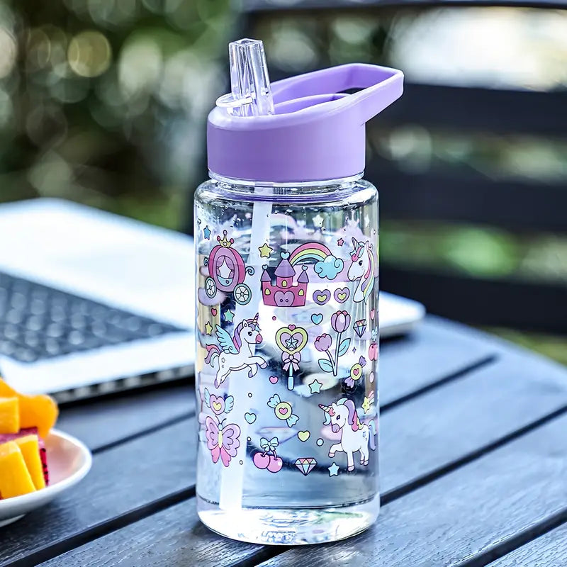 Hydrate and Play Series Water Bottle with Straw Lid (450ml)