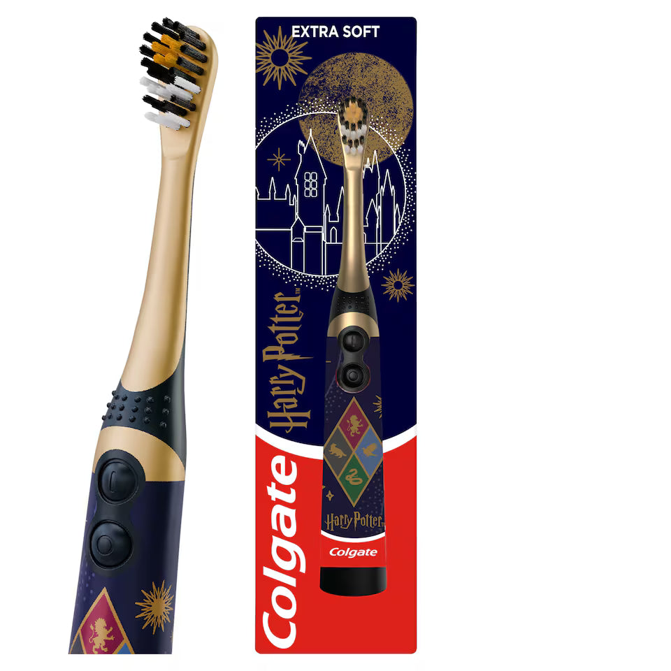 Colgate Harry Potter Kids Toothbrush – Battery Powered, Extra Soft | Fun Brushing for Little Wizards