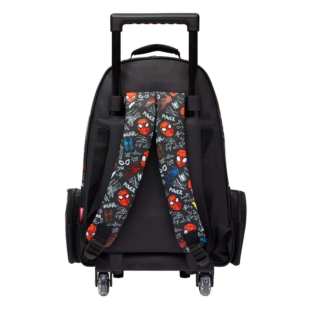 SMIGGLE SPIDERMAN TROLLEY BACKPACK WITH LIGHT UP WHEELS (20 Inches)