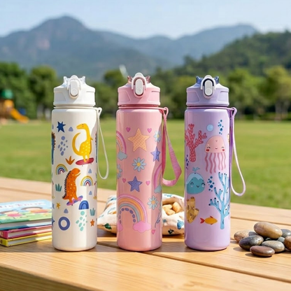 Pastels- Plastic Water Bottle with Straw 750ml | BPA Free