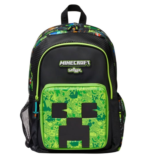 Original Smiggle Minecraft Creeper Backpack 17 inches