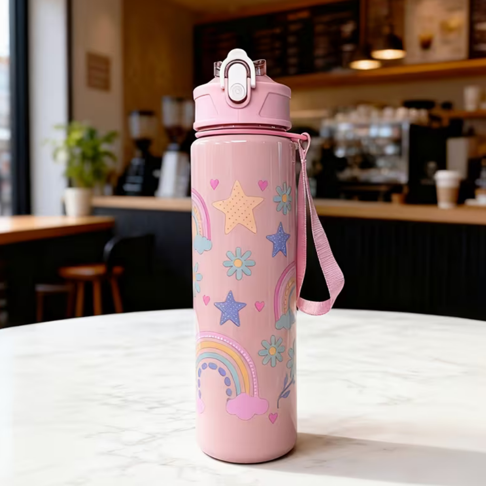 Pastels- Plastic Water Bottle with Straw 750ml | BPA Free