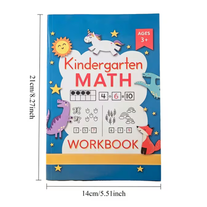 Kindergarten Math Workbook – Ages 3+ | Counting, Addition, Subtraction & Telling Time