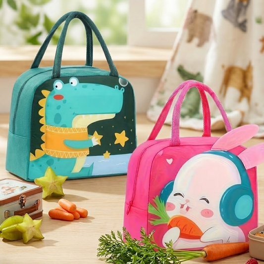 Insulated Kids Lunch Tote – Bunny & Dino Edition