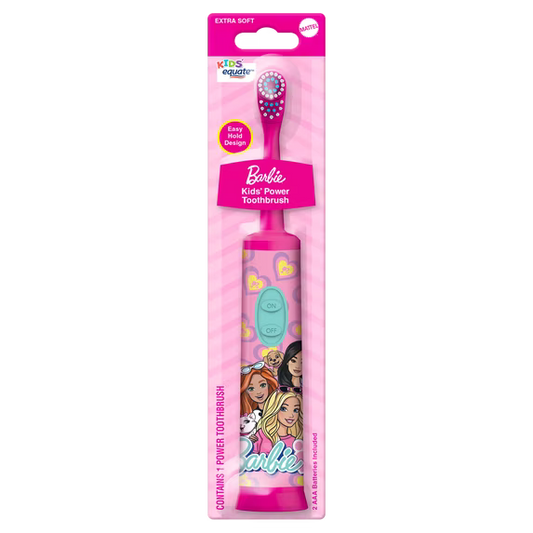 Equate Kids Barbie Oscillating Electric Toothbrush | Extra-Soft Bristles, 2 AAA Batteries Included