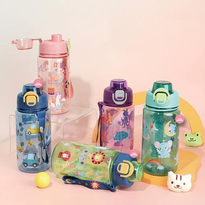 Cartoon Water Bottles 600ML Drink Straight