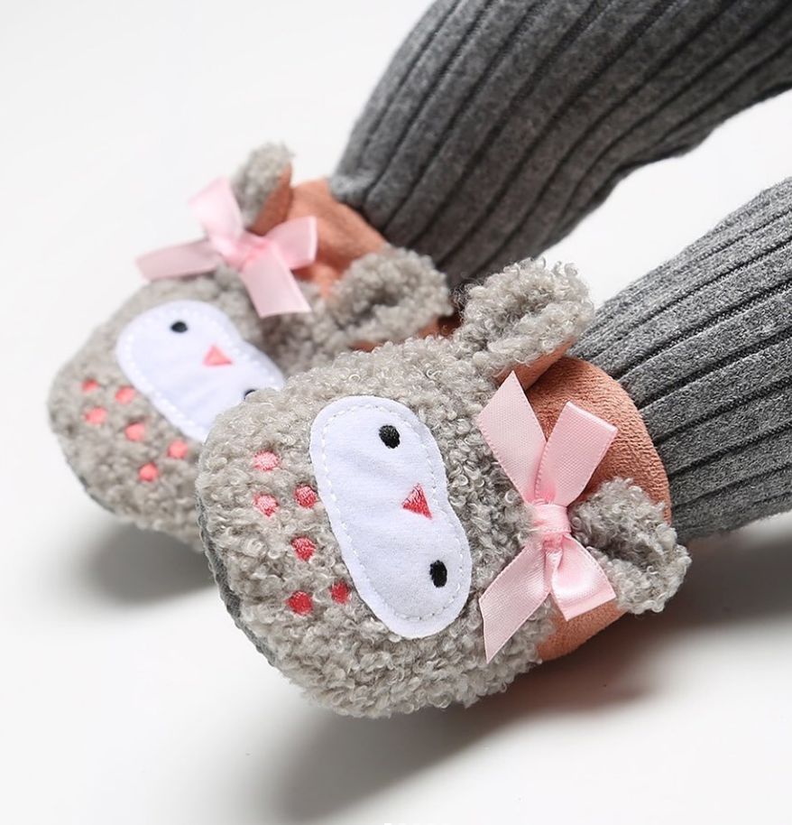 Owl Cozy Fleece Shoes (6-9 months) Size 2