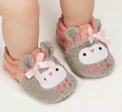 Owl Cozy Fleece Shoes (6-9 months) Size 2