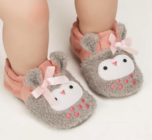 Owl Cozy Fleece Shoes (6-9 months) Size 2
