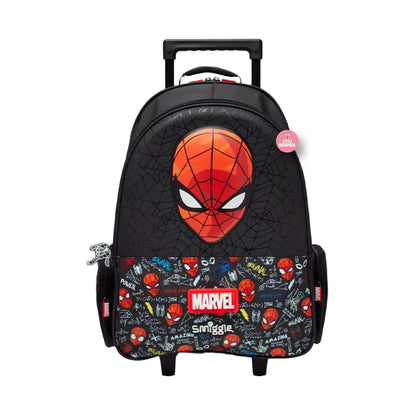 SMIGGLE SPIDERMAN TROLLEY BACKPACK WITH LIGHT UP WHEELS (20 Inches)