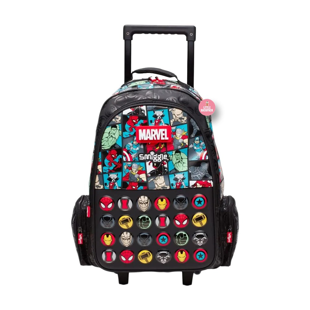 SMIGGLE MARVEL TROLLEY BACKPACK WITH LIGHT UP WHEELS (20 Inches)