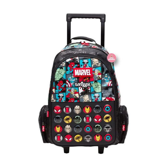 SMIGGLE MARVEL TROLLEY BACKPACK WITH LIGHT UP WHEELS (20 Inches)