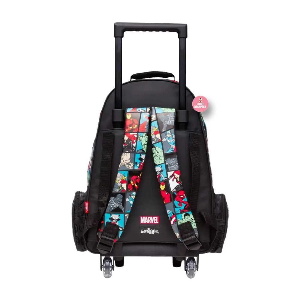 SMIGGLE MARVEL TROLLEY BACKPACK WITH LIGHT UP WHEELS (20 Inches)