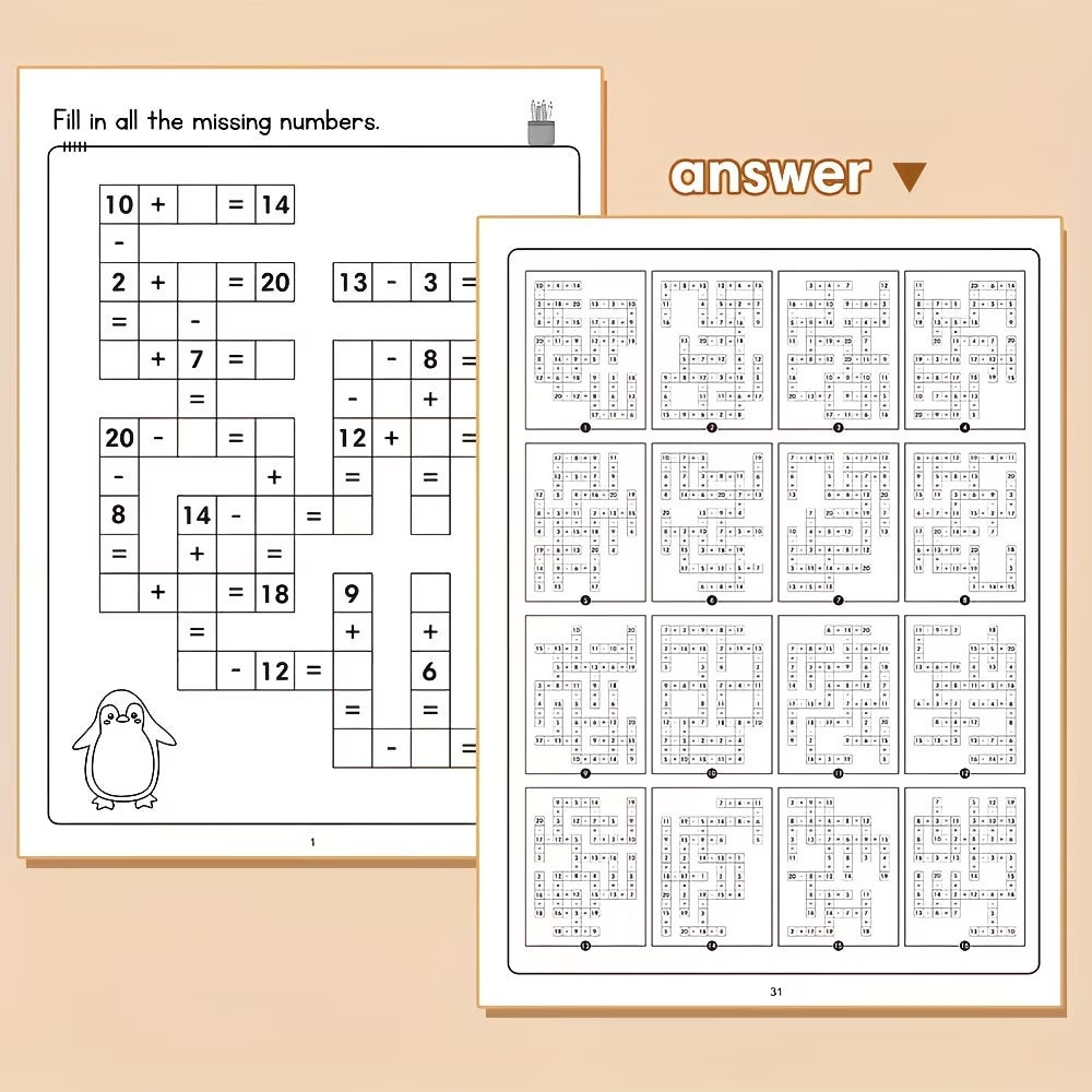 Fun with Addition & Subtraction Workbook 32 Pages