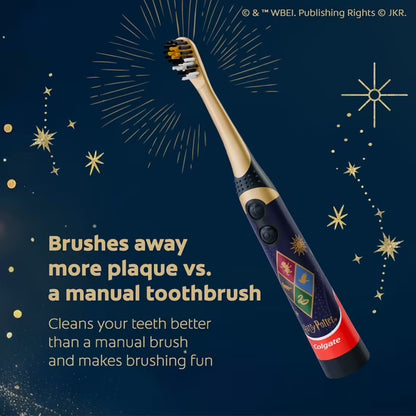 Colgate Harry Potter Kids Toothbrush – Battery Powered, Extra Soft | Fun Brushing for Little Wizards